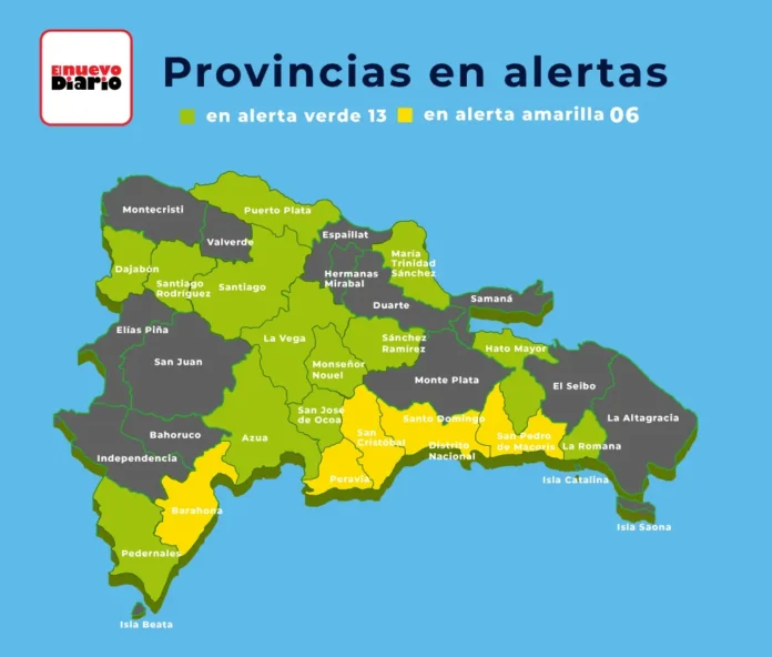 Alertas por lluvias en seis demarcaciones