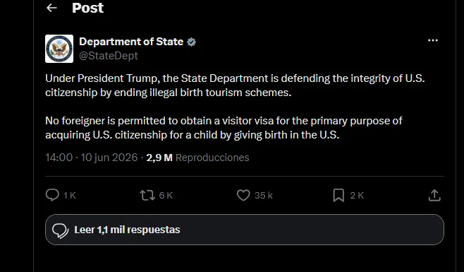 Control de visas para evitar turismo de maternidad
