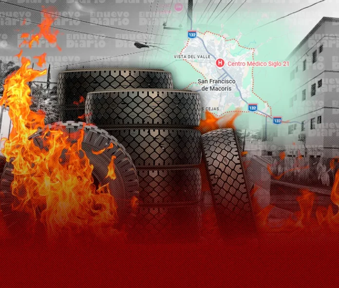 Protesta comunitaria en San Francisco de Macorís.
