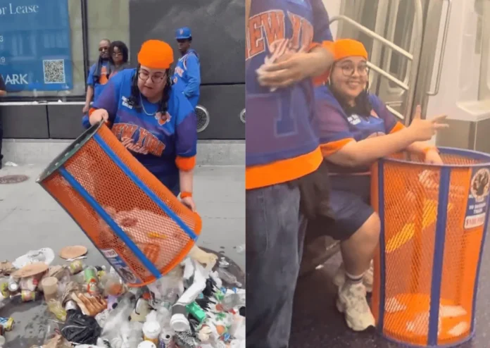 Zafacón de los Knicks recuperado en NYC.