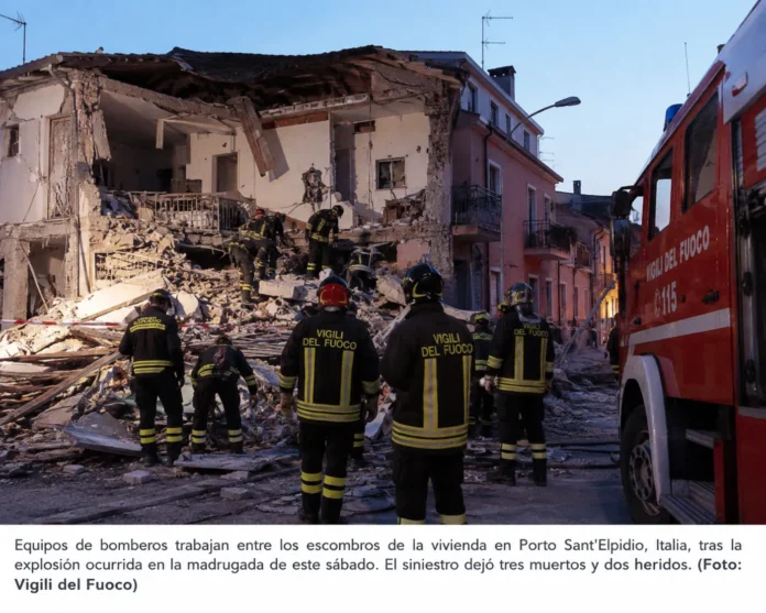 Explosión en Italia deja tres muertos.