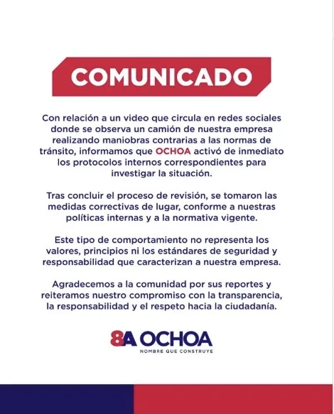 Ochoa implementa medidas tras incidente viral.