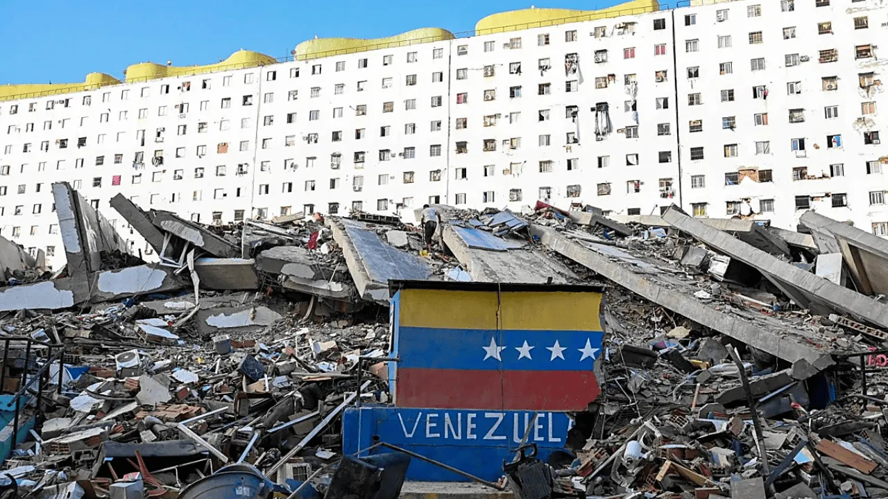 Colapso de viviendas en Venezuela tras sismos.