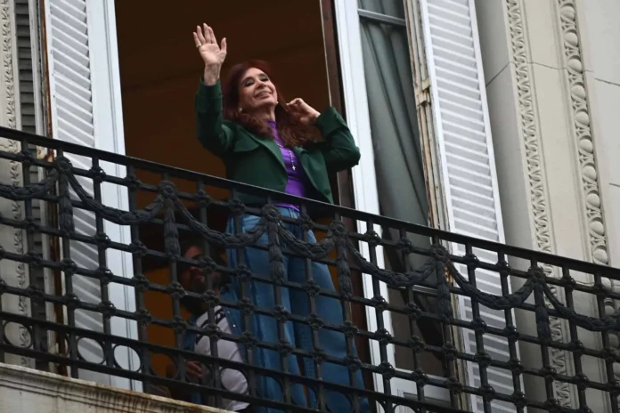 Cristina Kirchner en acto de apoyo público.