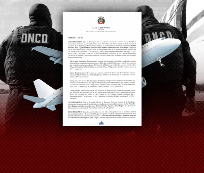 Abinader ordena extradición por narcotráfico.