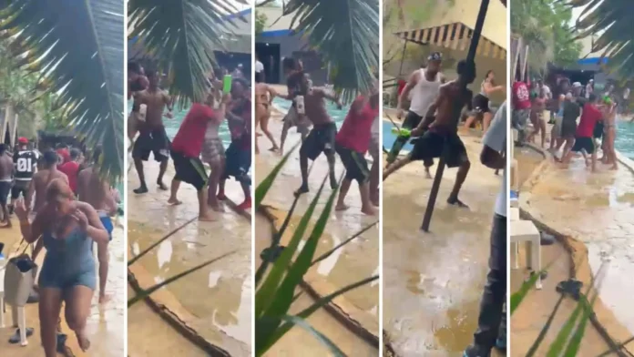 Pelea a botellazos en parque acuático.