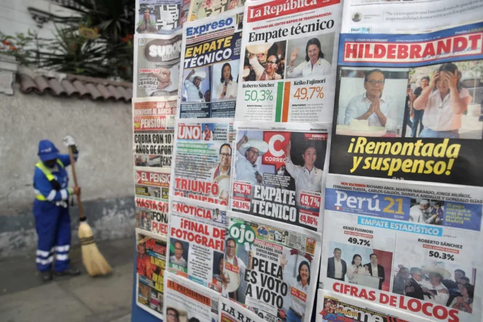 Sánchez lidera escrutinio electoral en Perú