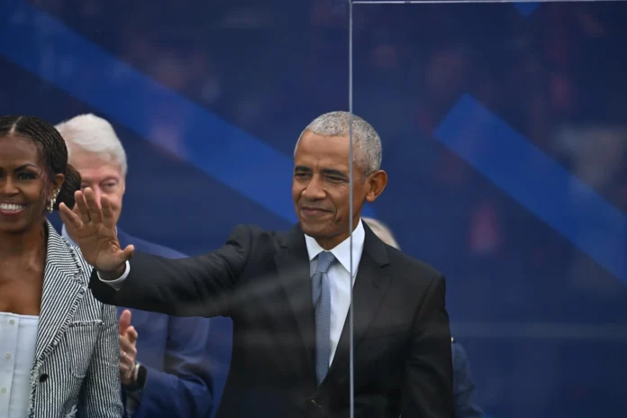 Barack Obama en la inauguración de su biblioteca.