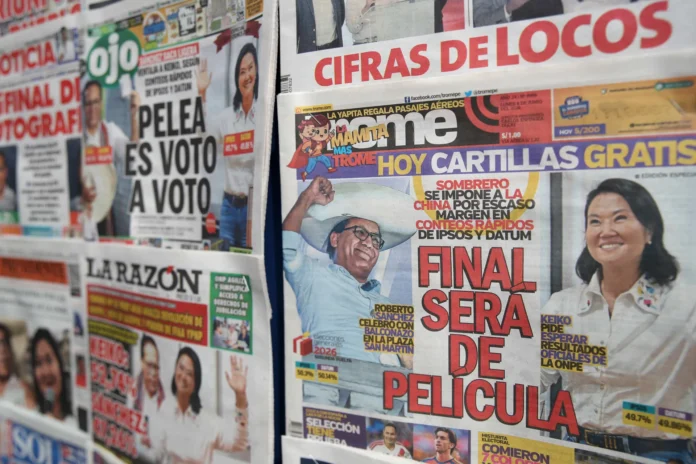 Sánchez lidera elecciones en Perú por 40,000 votos.