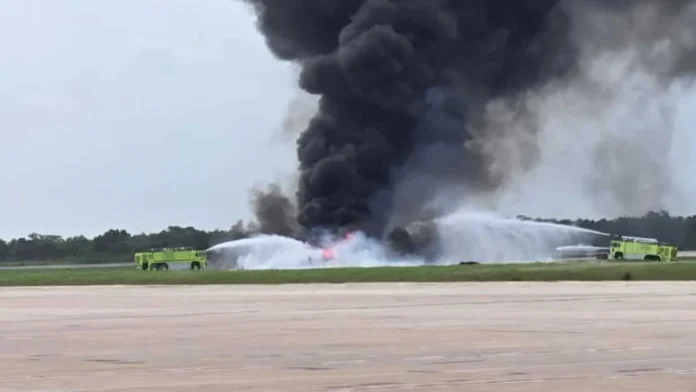 Avión accidentado en La Romana.