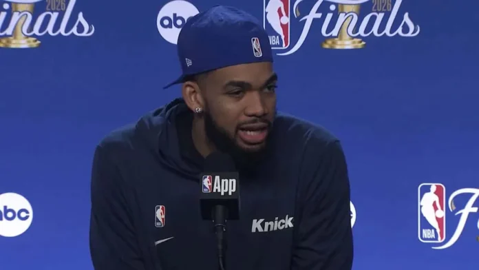 Karl-Anthony Towns celebra victoria de los Knicks
