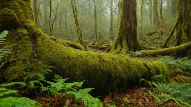 Un científico examina fauna en la selva