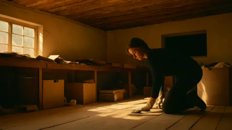 Alguien busca en un polvoriento trastero