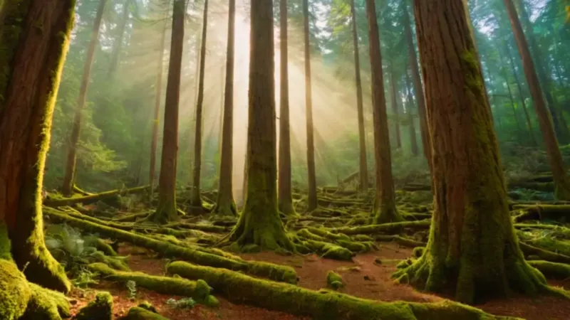 La inmensidad del bosque empequeñece al hombre