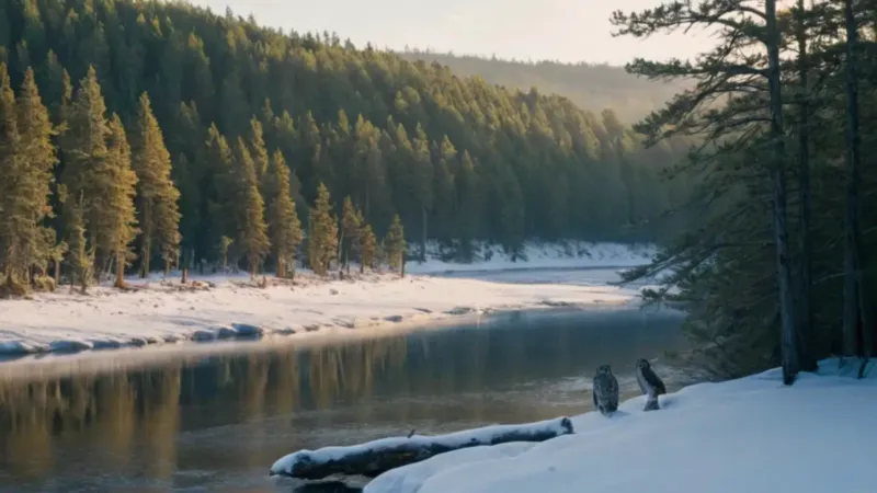 Un búho domina el paisaje invernal