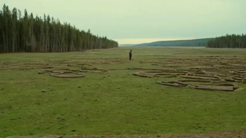 Un hombre contempla el valle devastado