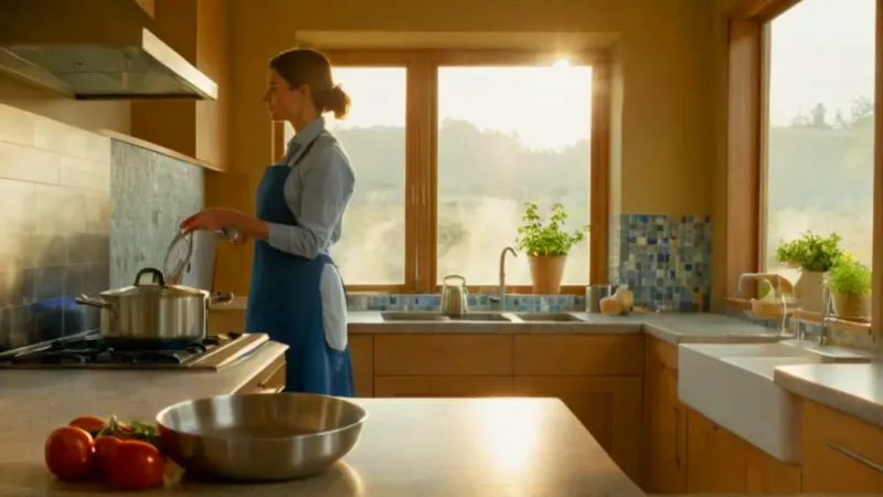 Alguien cocina a la luz del sol