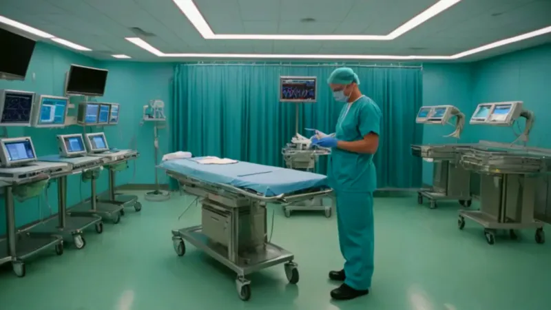 Cirujano opera a un cerdo en quirófano