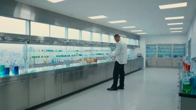 Un científico trabaja solo en su laboratorio