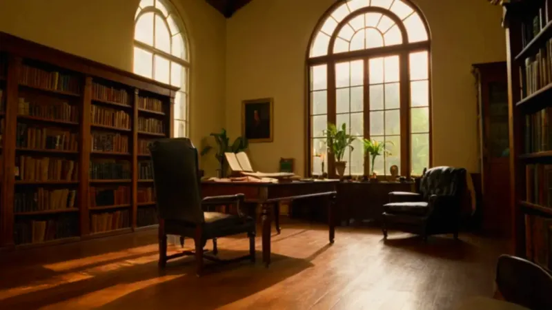 Alguien estudia en un despacho muy iluminado