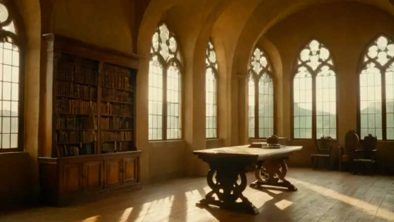 Una figura estudia un mapa iluminado