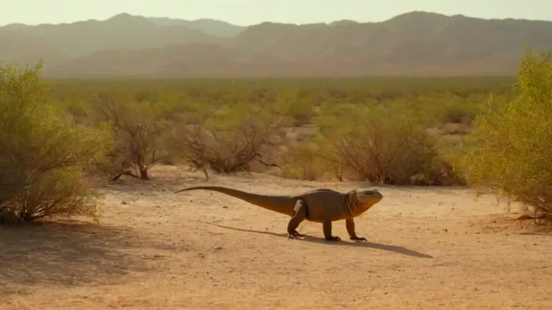 Un investigador observa dragones de Komodo