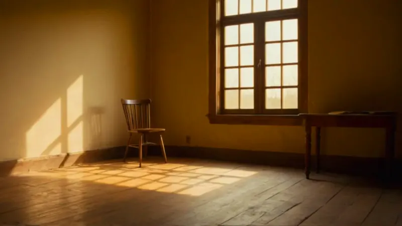 Figura absorta en la luz del atardecer