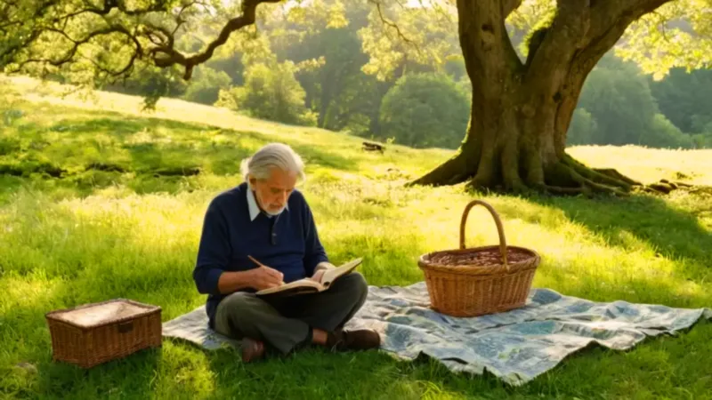Un anciano le lee a un niño