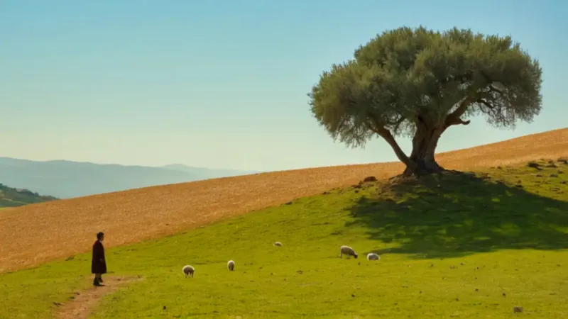 Un pastor cuida su rebaño