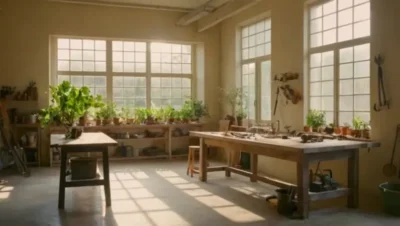 Un artesano en su taller luminoso