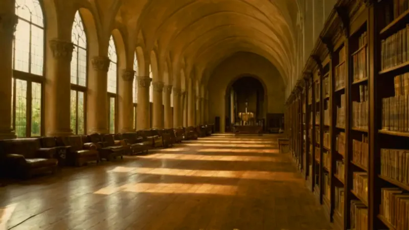 Majestuoso salón de historia bañado en luz