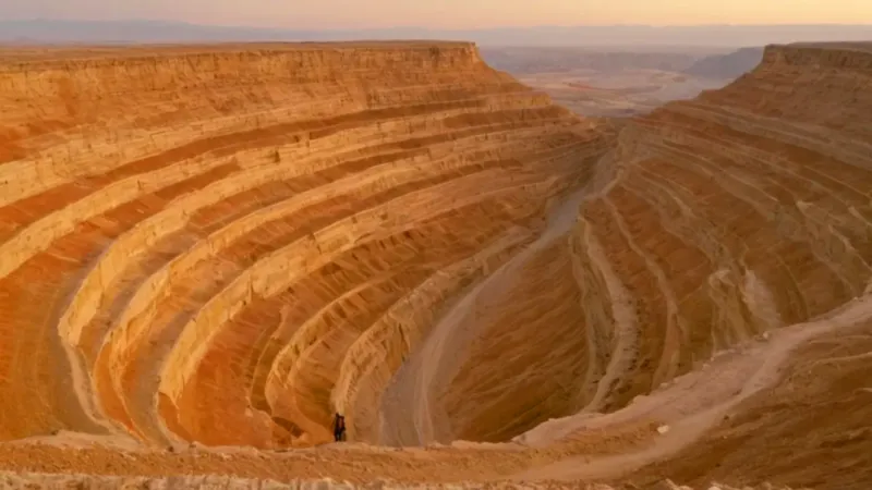 Figura contempla la inmensa mina
