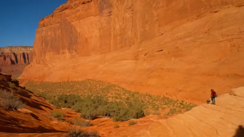 Una figura solitaria contempla la inmensidad del cañón