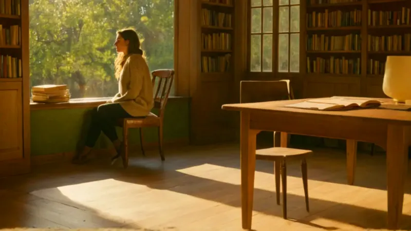 Mujer en estudio con luz dorada