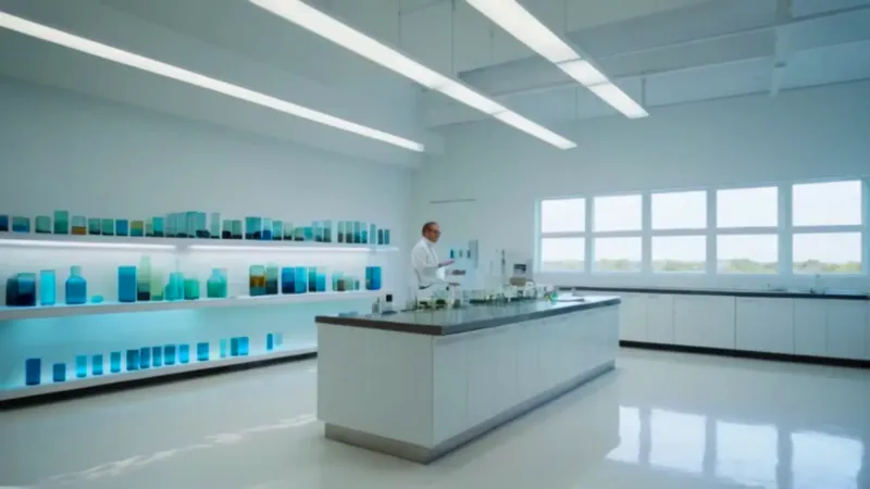 Científico en un laboratorio ante un panel