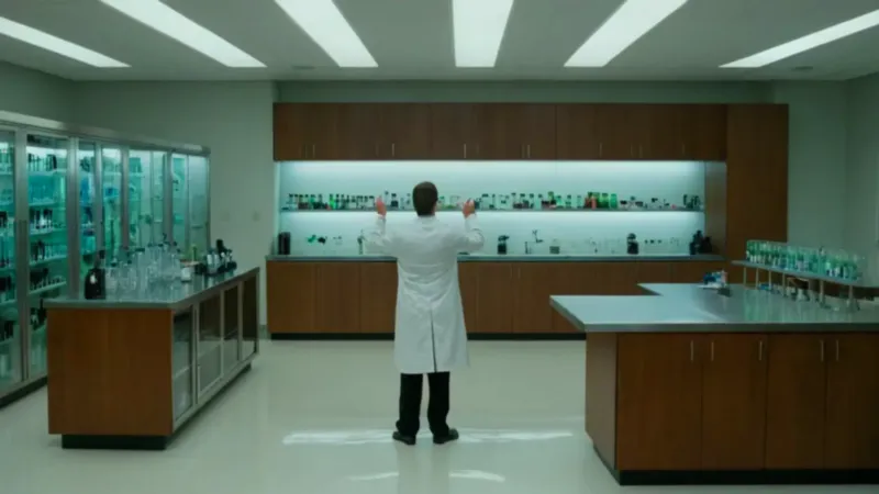 Un científico trabaja en un laboratorio moderno