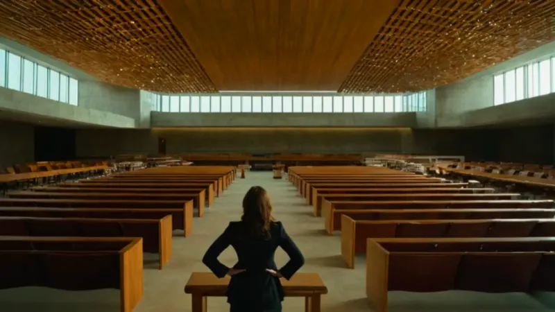 Ponente expone en un auditorio vacío