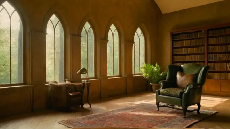 Un hombre en su estudio al atardecer