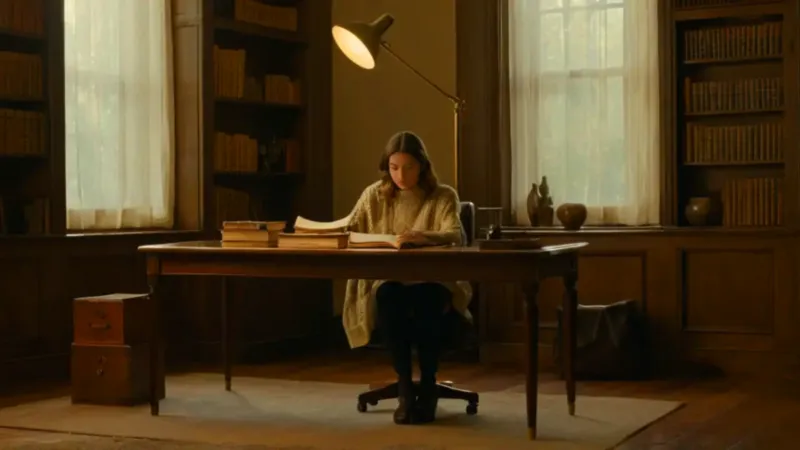 Alguien estudia en un tranquilo despacho