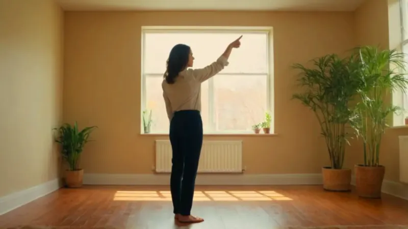 Persona señala una pizarra en un estudio