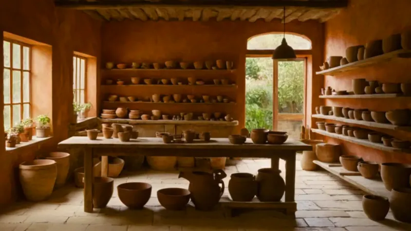 Artesano en su taller bañado de luz