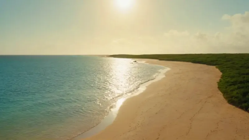 Atardecer solitario en un cayo remoto