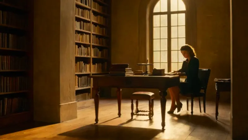 Lector absorto entre luces y sombras