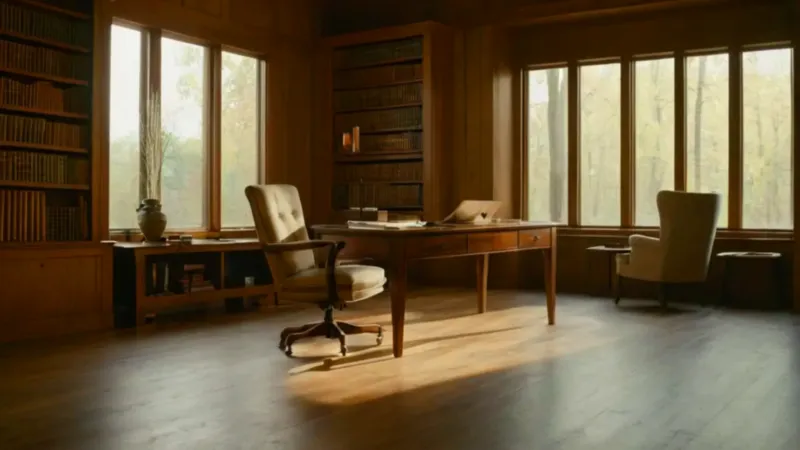 Concentración silenciosa en un estudio iluminado