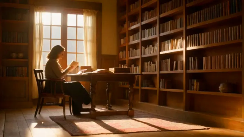 Una mujer en su estudio soleado