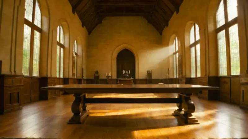 Luz dorada inunda la silenciosa biblioteca