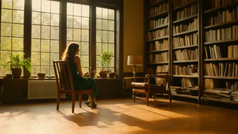 Mujer contempla la luz de la tarde