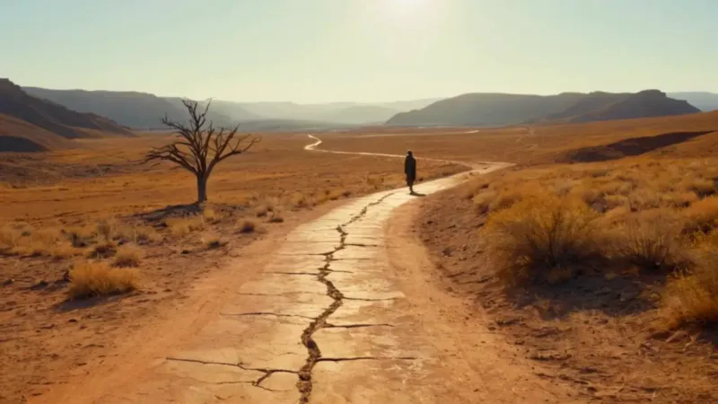 Una figura solitaria en una encrucijada