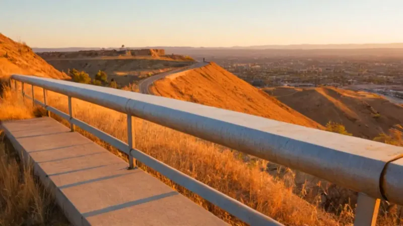Una silueta contempla la ciudad al atardecer