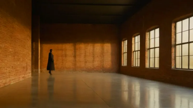 Una silueta solitaria ante un gran ventanal